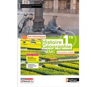 Histoire-Géographie - EMC - 1re Enseignement commun - Voie technologique - Éd. 2025 - Livre + licence - Jean-Louis Carnat - Nathan Technique - Livre CD-ROM - Scolaire / Universitaire CD