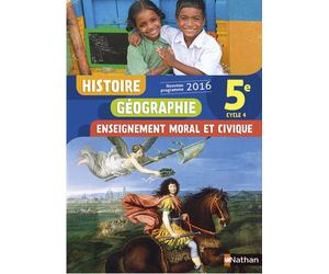 Histoire Géographie Enseignement Moral et Civique 5è 2016 - Manuel élève Livre de l'élève, Programme 2016 - Lisa Adamski - Nathan - broché - Scolaire / Universitaire