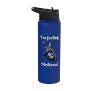 Histoire médiévale Chevalier en armure Sentiment médiéval Stainless Steel Insulated Water Bottle