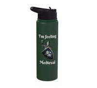 Histoire médiévale Chevalier en armure Sentiment médiéval Stainless Steel Insulated Water Bottle