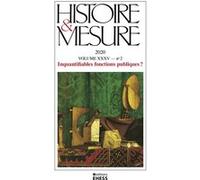 Histoire & Mesure, n° 35-2 - Inquantifiables fonctions publi Collectif (Auteur)