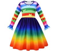 Histoires de l'Avent 24 enfants bébé fille printemps été imprimé cosplay Halloween manches longues princesse robe de Merchandise cadeaux pour fête cosplay bébé fille ensemble chemisier, vert, 5-6 ans