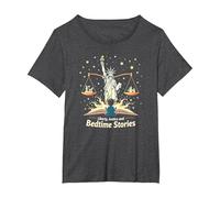 Histoires de liberté, de Justice et de Coucher T-Shirt, Femme Grandes Tailles, Chiné Foncé, 2X