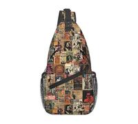 Histoires de rock n’roll Sac de poitrine pour hommes Sling Sac bandoulière Sac de poitrine Voyage Randonnée Sac à bandoulière