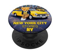 Histoires d'ours en Peluche de New York à Times Square Manhattan PopSockets PopGrip Adhésif
