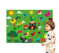 Histoires en Feutre - Ensemble de Contes en Flanelle, activité d'apprentissage Mural éducatif, pièces de Tableau d'histoires d'animaux colorées, enseignement préscolaire | Jeu d'histoire créatif pour