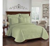 Historic Charleston King Charles 13991beddquesag Matelasse Coverlet, Queen, Sauge