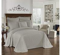 Historic Charleston King Charles Couvre-lit Moderne en Matelas 100% Coton Respirant Motif Floral Gris