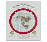 Historical Map of The World Poster 1892 - Vintage Cartography Wall Art, Antique Style Educational Chart for Home Office Decor(Framed,12x18inch(30x45cm))