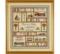 Historical Sampler Co. Kit de Broderie au Point de Croix Motif Jouets pour garçon avec Date de Naissance Personnalisable