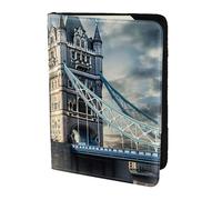 Historique Old Tower Bridge London Print Élégant Hommes Femmes 14 cm Passeport Voyage Document Portefeuille pour un rangement sécurisé, noir, One Size