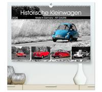 Historische Kleinwagen Made in Germany ART GALERIE (hochwertiger Premium Wandkalender 2026 DIN A2 quer), Kunstdruck in Hochglanz: Kolorierte Fotografien von historische Kleinwagen aus Deutschland