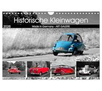 Historische Kleinwagen Made in Germany ART GALERIE (Wandkalender 2026 DIN A4 quer), CALVENDO Monatskalender: Kolorierte Fotografien von historische Kleinwagen aus Deutschland