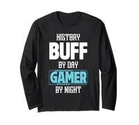 History Buff by Day Gamer by Night Costume pour historiens Manche Longue