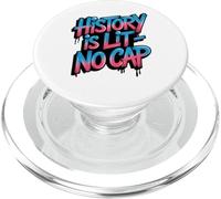 History is Lit No Cap - Histoire Amusante des Enseignants et des élèves PopSockets PopGrip pour MagSafe