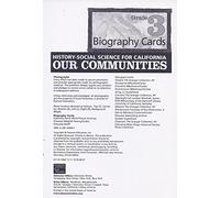 History Social Science 2006 Biography Cards Grade 3