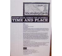 History Social Science 2006 Vocabulary Cards Grade 1