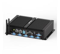 HISTTON Mini Ordinateur Win 11 Pro,PC sans Ventilateur Industriel Core i7-8550U,32Go RAM 512Go SSD,Dual 2.5G LAN, WiFi5,BT 4.2,USB3.0+2.0,Double Écran 4K (HD+VGA),6 RS232 COM, Ordinateur de Bureau