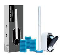 Hisucbetter Brosse WC jetable et Support avec 32 recharges de Brosse de Toilette pour Nettoyage des Toilettes, Ensemble de Fournitures de Nettoyage de Salle de Bain, Noir (Lot de 1)