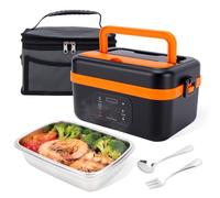 HISUEKIG Gamelle Chauffante, 60 W, 1L Intelligente Lunch Box Chauffante avec Écran Tactile, Boîte à Lunch Électrique à Chauffage Rapide pour le Travail Voyage de Voiture de Bureau Bureau Ecole
