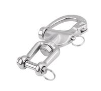 HISUEKIG Mousqueton Pivotant à Mâchoires en Acier Inoxydable 316 pour Drisse de Spinnaker de Voilier, Mousqueton Pivotant Robuste avec Petit Anneau en Acier, Goupille à Dégagement Rapide, (128 mm)