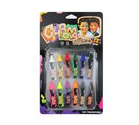 HISUNBEN 12 Couleurs Crayons de Peinture Enfant, Visage Peinture,Lavables Non Toxiques Bâton de Peinture, Peinture Corporelle pour Enfants, Cosplay, Carnaval, Anniversaire, Halloween, Noël (4 UV)