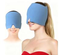 HISUNBEN Bonnet de soulagement de la migraine, réutilisable pour thérapie par le froid et les maux de tête, enveloppement de tête en gel unilatéral pour la migraine chronique, les maux de tête de