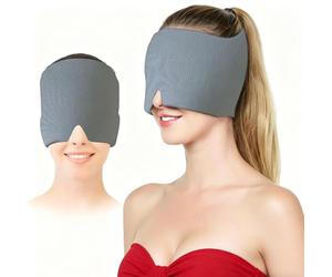 HISUNBEN Bonnet de soulagement de la migraine, réutilisable pour thérapie par le froid et les maux de tête, bandeau de tête en gel unilatéral pour la migraine chronique, les maux de tête de tension