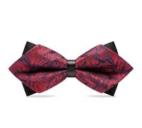HISUNBEN Noeud Papillon Homme Paisley Compris boîte pour Noeud papillon pour enfants et hommes pour Mariage FêteRouge-02