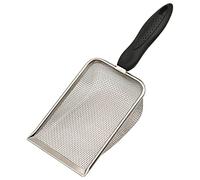 hisunfarm Pelle à sable pour reptiles - 26 cm - Amphibie - Pour nettoyage de litière d'aquarium - Substrat métallique à mailles fines pour gecko, lézard, araignée, serpent, tortue, acier inoxydable