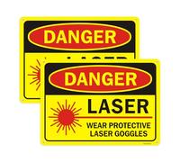HISVISION Lot de 2 panneaux laser de danger, panneaux de protection contre l'usure des lunettes de soleil, panneau de danger laser en cours d'utilisation, aluminium réfléchissant antirouille