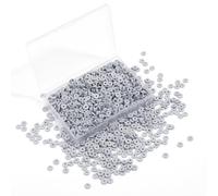 Hiswan Heishi Lot de 1 000 perles en argile polymère pour la fabrication de bijoux, bracelets, colliers - 6 mm - Gris