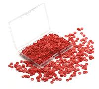 Hiswan Heishi Lot de 1 000 perles en argile polymère rouge pour la fabrication de bijoux, bracelets, colliers de 6 mm