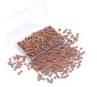 Hiswan Lot de 1 000 perles Heishi en argile polymère marron, 6 mm, pour fabrication de bijoux, bracelets, colliers