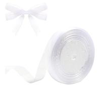 Hiswan Ruban en organza transparent blanc pour emballage cadeau 1,6 cm x 45,7 m pour bouquet de fleurs, artisanat, mariage, couronnes, invitations, décoration de Noël et d'Halloween