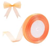 Hiswan Ruban en organza transparent orange pour emballage cadeau 1,6 cm x 45,7 m pour bouquet de fleurs, artisanat, mariage, couronnes, invitations, décoration de Noël et d'Halloween