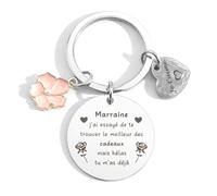Hisxierng Cadeau Fete Des Mere Pour Marraine Parrain Porte Clef Idee Cadeau Parrain Marraine Bapteme Cadeaux Fete Des Peres Parrain Cadeaux Baptême Merci Noel Saint Valentin Paques De Ma filleule