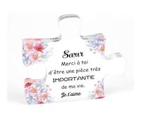 Hisxierng Cadeau pour Soeur Cadeau Anniversaire Acrylique Puzzle Merci Cadeaux Remerciement pour Soeurs Cadeaux Anniversaire Fete des Meres Paques Eid Noel Saint Valentin pour Soeurs