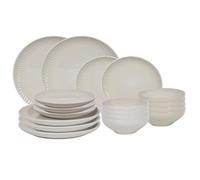 HIT Ensemble de salle à manger crème brillant 18 pcs HT-24327591