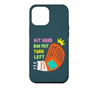 Hit Hard Run Fast Turn Left Baseball Funny Sport Mom Dad Coque pour iPhone 12 Pro Max