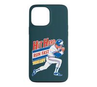Hit Hard Run Fast Turn Left Baseball Funny Sport Mom Dad Coque pour iPhone 13 Pro Max
