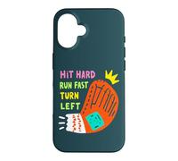 Hit Hard Run Fast Turn Left Baseball Funny Sport Mom Dad Coque pour iPhone 16