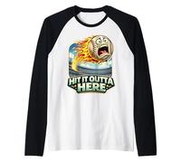 Hit It Outta Here - Fan de Joueur de Batteur de Baseball Amusant Manche Raglan