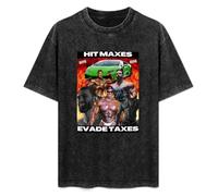 Hit Maxes Evade Taxes Unisex T-Shirt Printed Tee Graphic Top Men Black Shirt 3XL