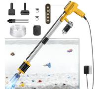 HiTauing Nettoyeur électrique 2 en 1 sans fil/filaire pour gravier d'aquarium compatible avec batterie lithium-ion Dewalt 20 V MAX, 3 puissances réglables, changeur d'eau automatique et fonction