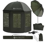 Hitbaits Parapluie de pêche Imperméable, Grand parapluie, Parapluie résistant à la tempête, Accessoires de pêche, Facile à monter, 240 cm