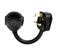 HITBOX Adaptateur EU vers UK 13A 240V, Convertisseur 2-Broches à 3-Broches | adaptateur secteur européen vers prise britannique 3 broches, pour voyage, certifié CE ROHS BS1363