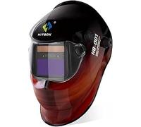 HITBOX Masque de Soudeur Automatique - 3.64 "X1.77 Grande Vue Auto Assombrissement True Color Casque de soudage Solaire 2capteurs d'arc DIN 4/9-13 pour Casque de Soudure TIG/MIG/Arc/Cut(Dark Red)