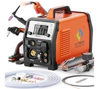 HITBOX Poste à Souder Multifonction 200A 230V - MIG Pulsé Aluminium, MIG Gaz/Fourré, TIG HF, MMA, Découpe Plasma 40A (HBMC270)