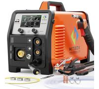 HITBOX Poste à souder professionnel 8-en-1 200A Double Pulse Aluminium MIG, 230V Machine multi-procédés MIG simple/double pulse, Lift TIG, MMA, Soudage par points, Gaz & Sans gaz, Compatible Spool Gun